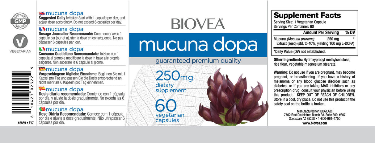 Mucuna Dopa 250 mg/60 Kapseln