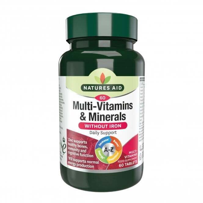 Multi-Vitamine & Mineralien ohne Eisen (Multi-Vitamine & Mineralien) 60 Tabletten NaturesAid