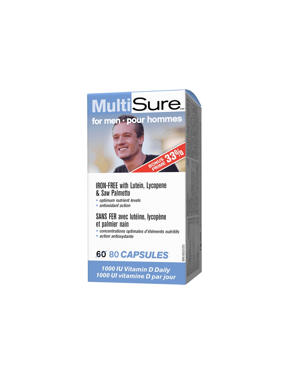 MultiSure® Men/Multivitamine für Männer (mit Lutein, Lycopin und Sägepalme), 80 Kapseln