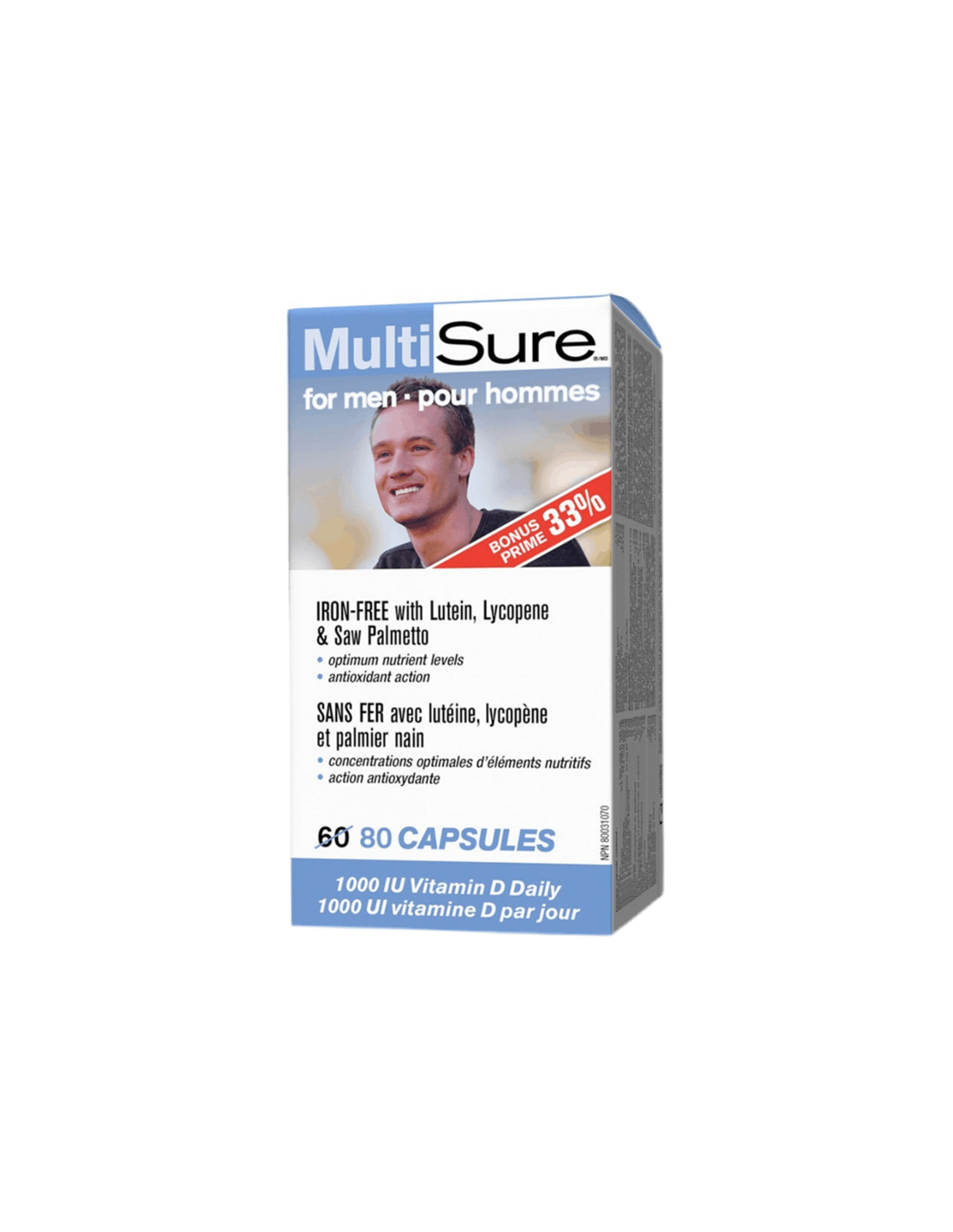 MultiSure® Men/Multivitamine für Männer (mit Lutein, Lycopin und Sägepalme), 80 Kapseln