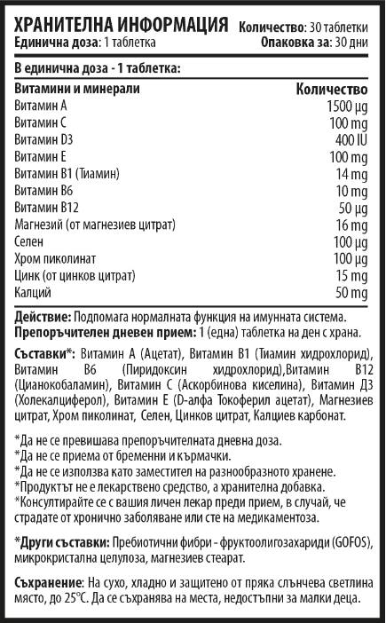 MultiVit 365 – Multivitamine und Mineralien – 30 Tabletten