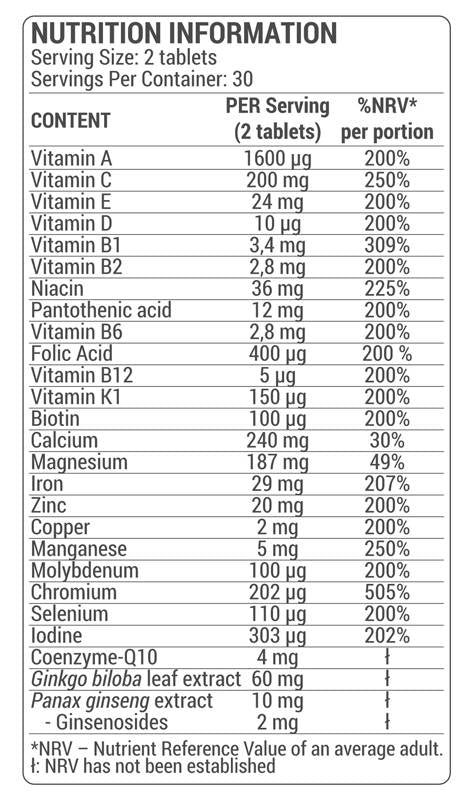 Multivitaminkomplex - 60 Tabletten
