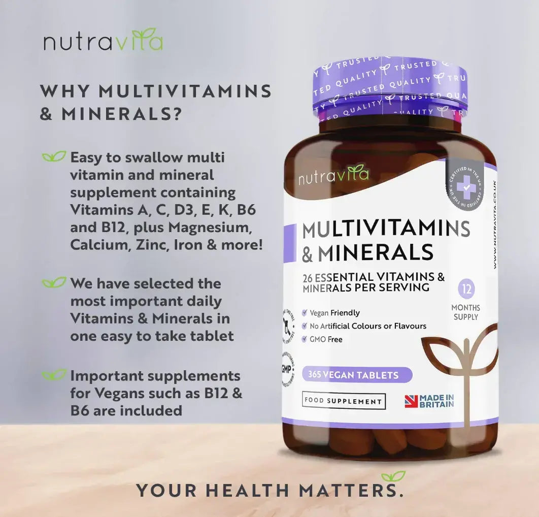 Multivitamine - 26 essentielle Inhaltsstoffe/365 Tabletten, 365 Tage/ <tc>Nutravita</tc>
