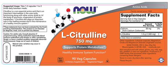 L -Citrullin 750 mg - 90 Kapseln