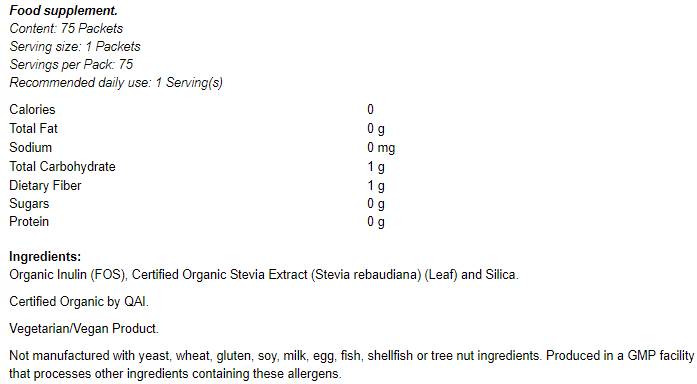 Besser Stevia Bio - 75 Pakete