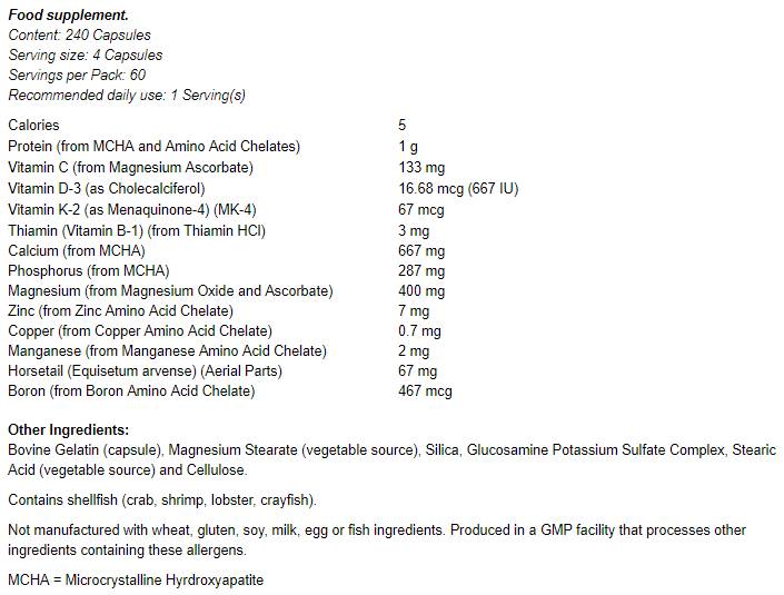 Knochenstärke - 240 Kapseln