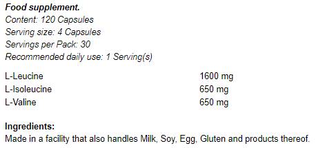 Verzweigte Kette Aminosäuren / BCAA - 120 Kapseln