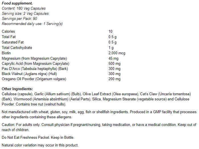 Candida -Unterstützung | Candida Clear - 180 Kapseln