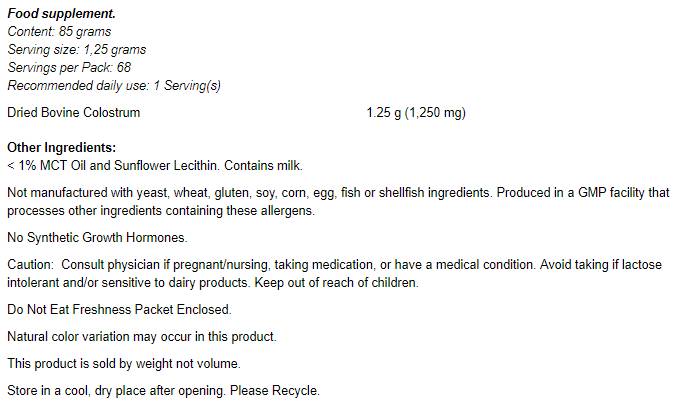 Kolostrumpulver - 85 Gramm