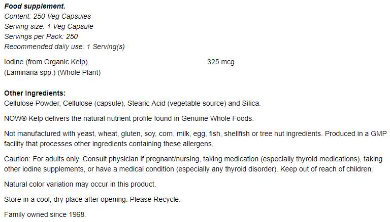 Seetang 325 MCG - 250 Kapseln