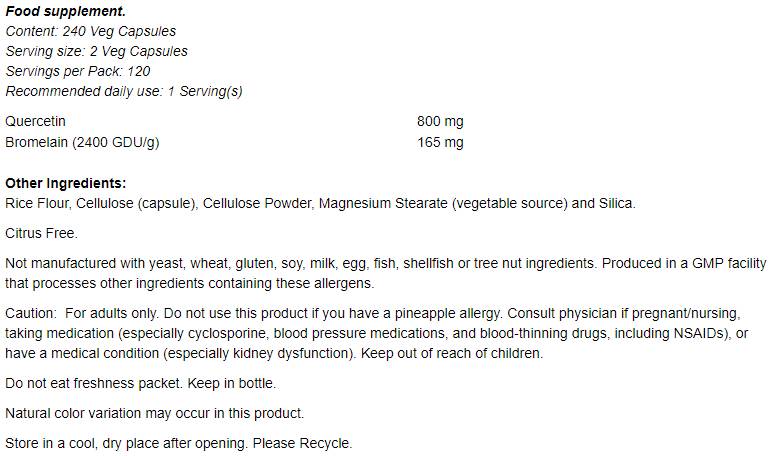 Quercetin mit Bromelain - 60 Kapseln