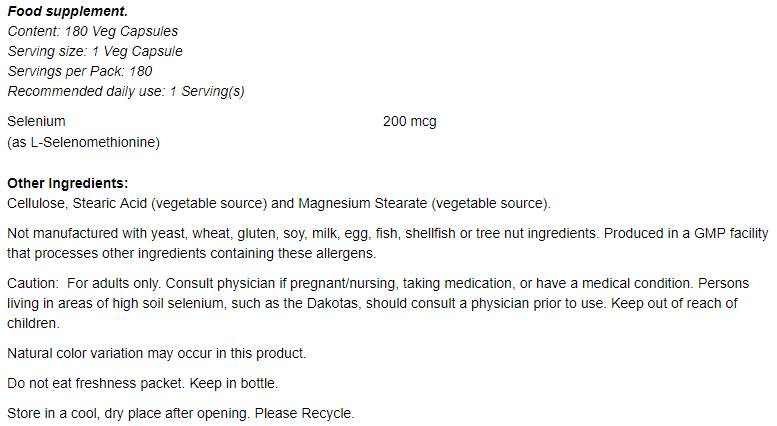 Selen 200 MCG - 90 Kapseln