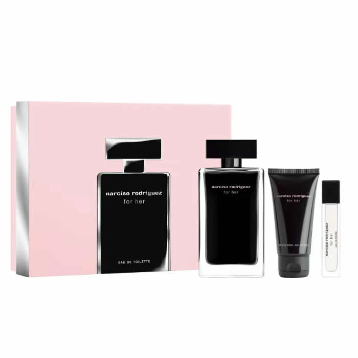 <tc>NARCISO RODRIGUEZ</tc> Für Damen – Eau de Toilette 100 ml + Bodylotion 50 ml + Mini 10 ml
