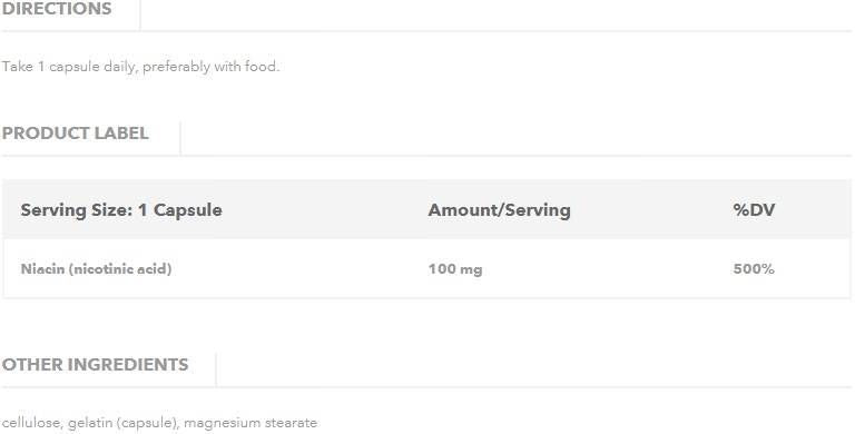 Niacin 100 mg – 100 Kapseln
