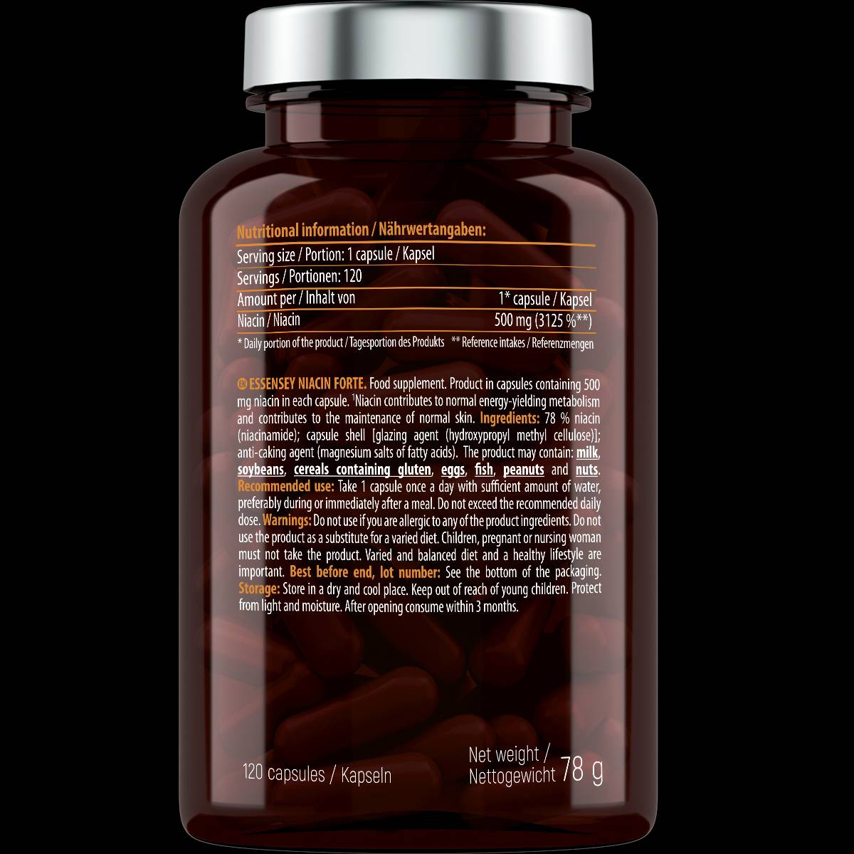Niacin Forte 500 mg – 120 Kapseln