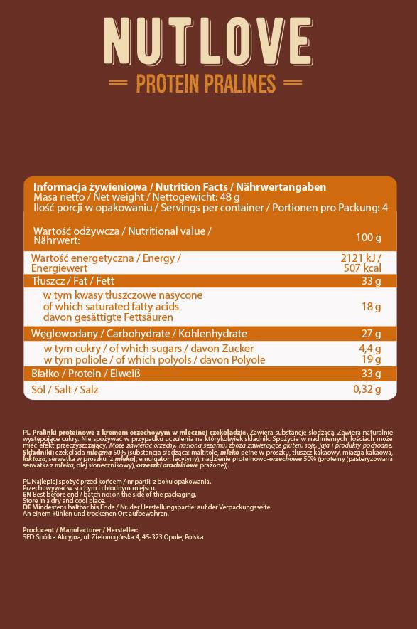 NutLove Protein Pralinen – 48 Gramm