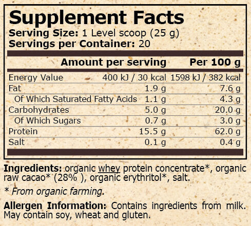 <tc>Pure Nutrition</tc> - BIO-MOLKENPROTEIN MIT KAKAO - 500 g