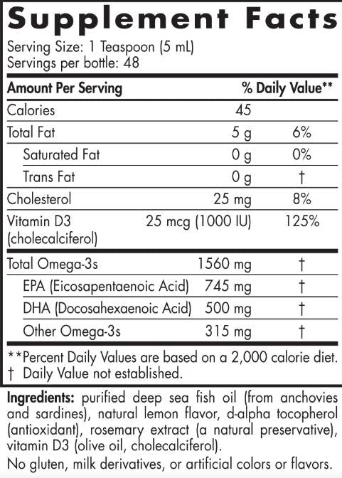 Omega-3D-Flüssigkeit 1560 mg – 237 ml