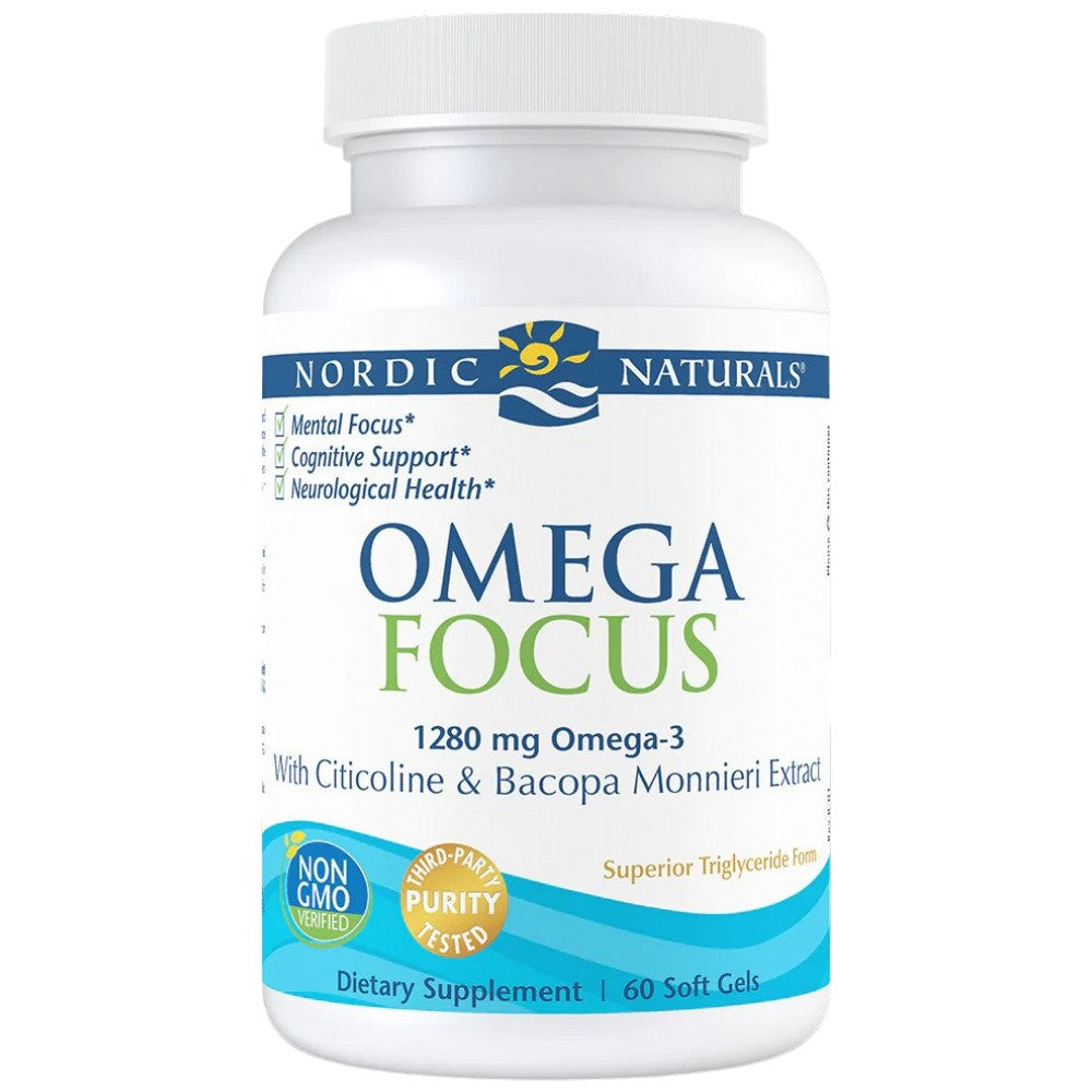 Omega Focus 1280 mg | Mit Citicolin und Bacopa 60 Gelkapseln
