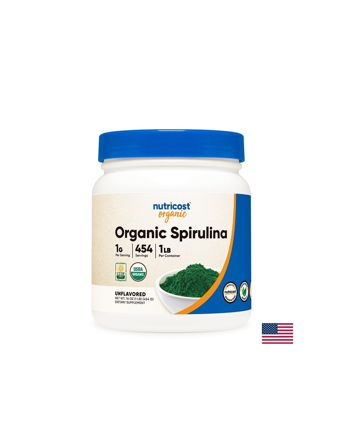 Entgiftung und Stärkung des Immunsystems – Bio-Spirulina, 454 g <tc>Nutricost</tc> Pulver