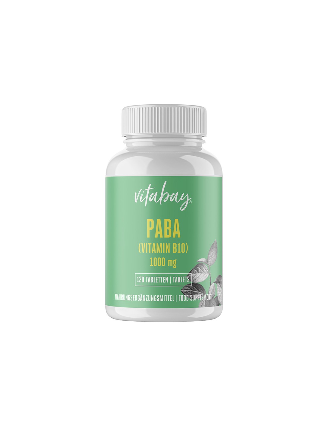 PABA – Para-Amino-Benzoesäure – Vitamin B10 (Para-Aminobenzoesäure) 1000 mg, 120 Tabletten <tc>Vitabay</tc>