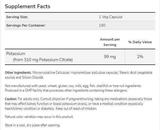 Kaliumcitrat 99 mg - 180 Kapseln