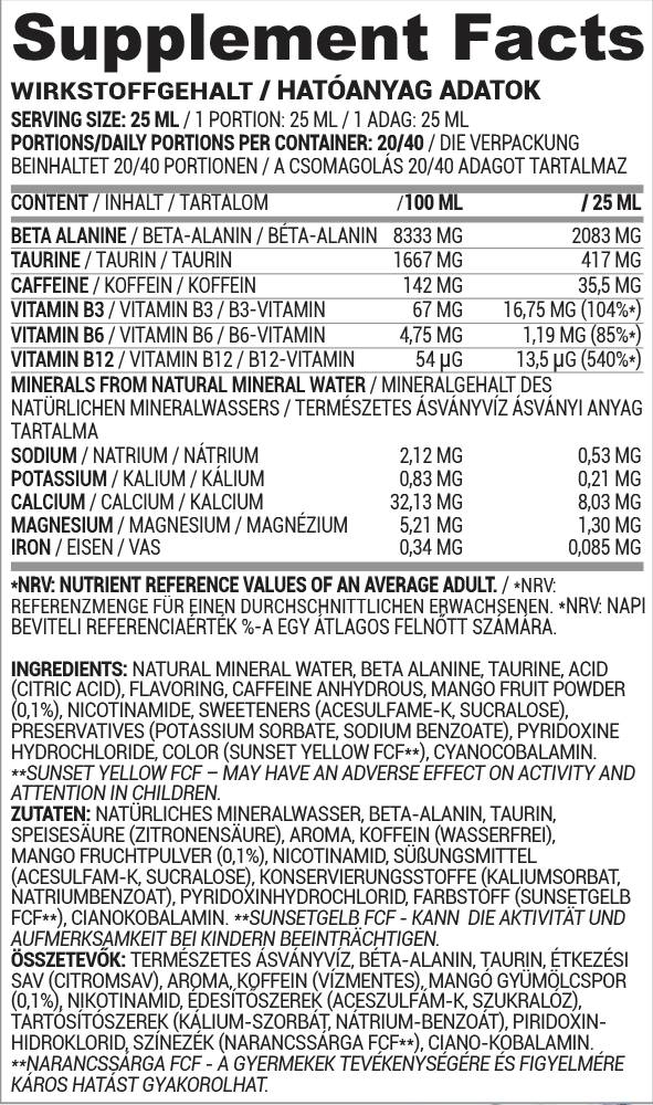 PWO-Flüssigkeitsfluss | Flüssiges Pre-Workout – 500 ml
