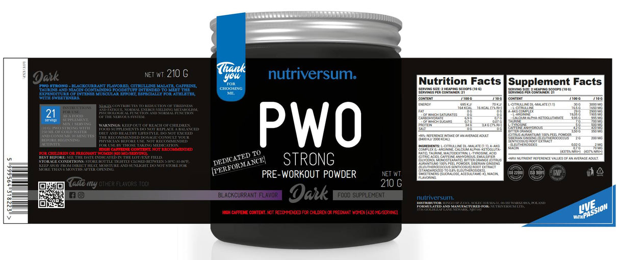 PWO Stark | Pre-Workout – 210 Gramm