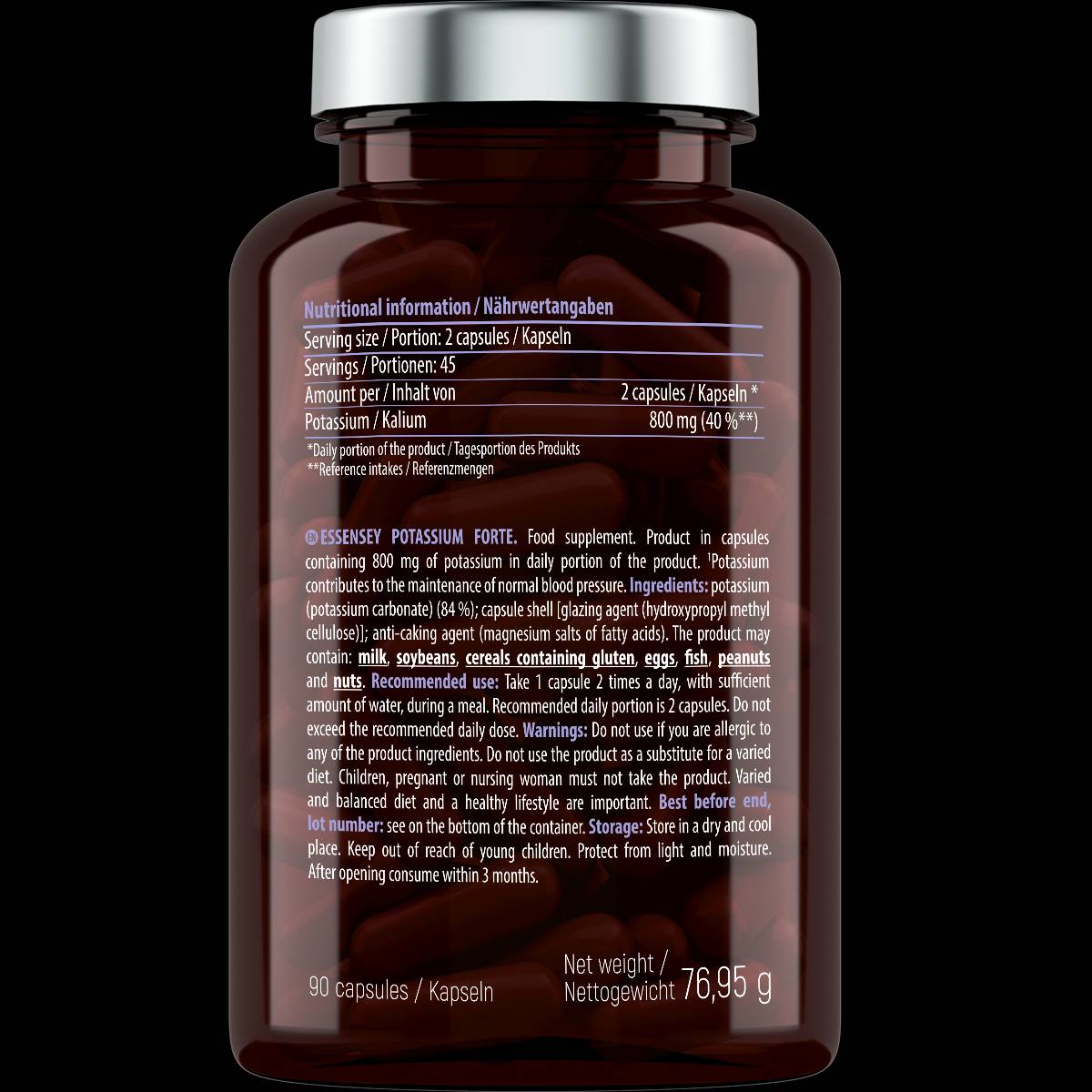 Kalium Forte 400 mg – 90 Kapseln