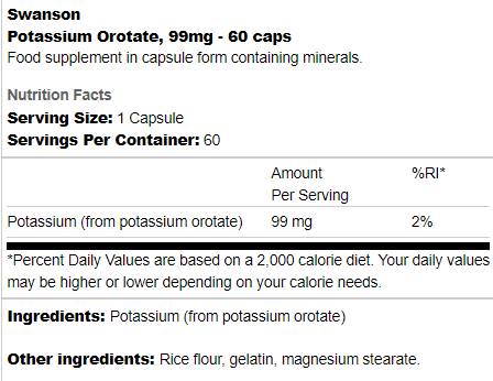 Kaliumorotat 99 mg 60 Kapseln