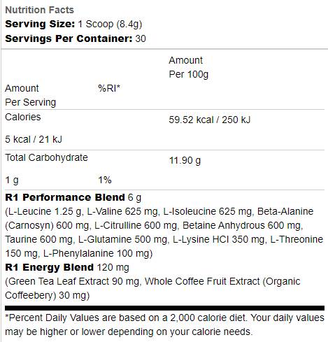 Pre-Amino-Energie | mit grünem Tee und Bio-Kaffee – 252 Gramm