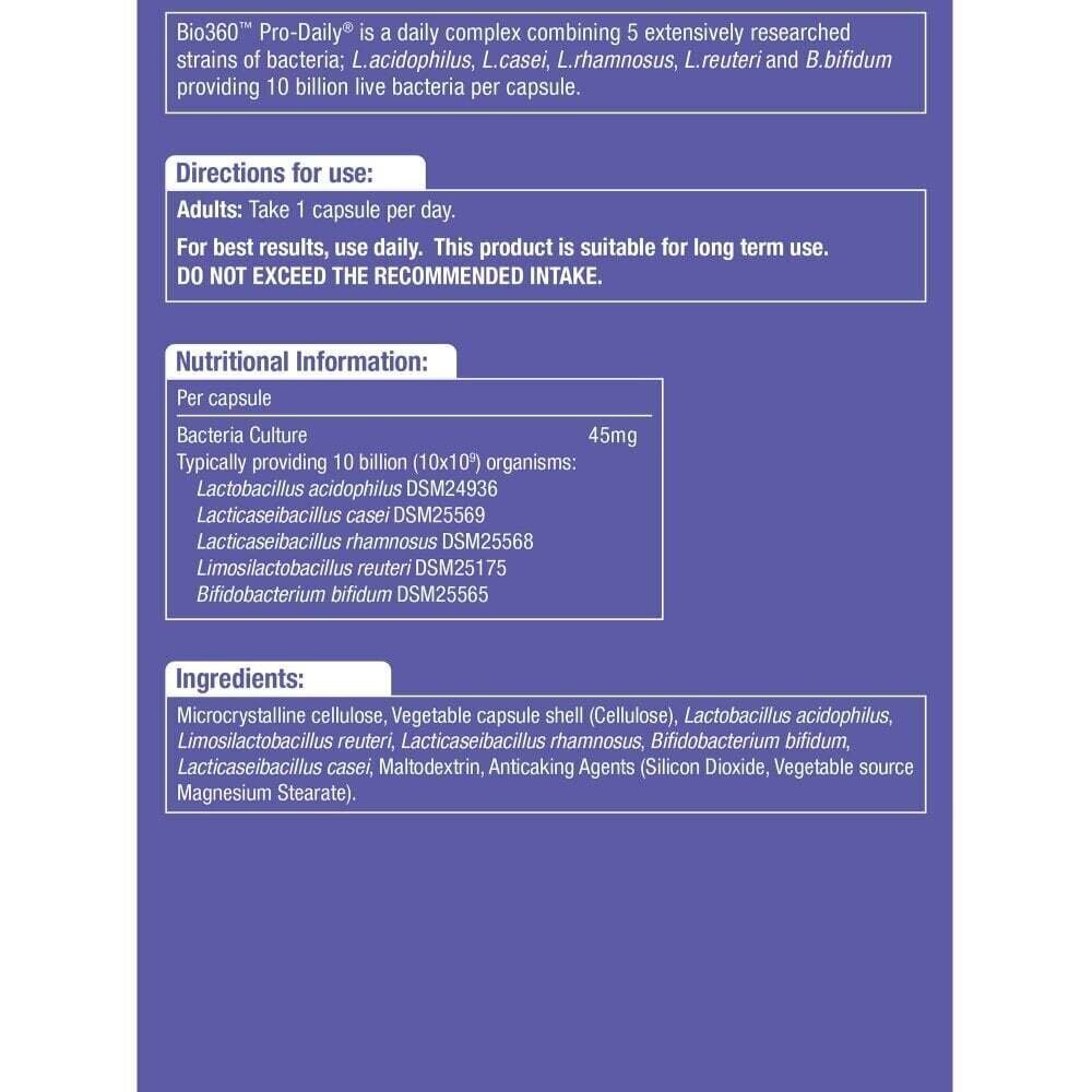 Probiotic Pro-Daily (10 Milliarden Bakterien) 10 Milliarden. 30 NaturesAid Kapseln