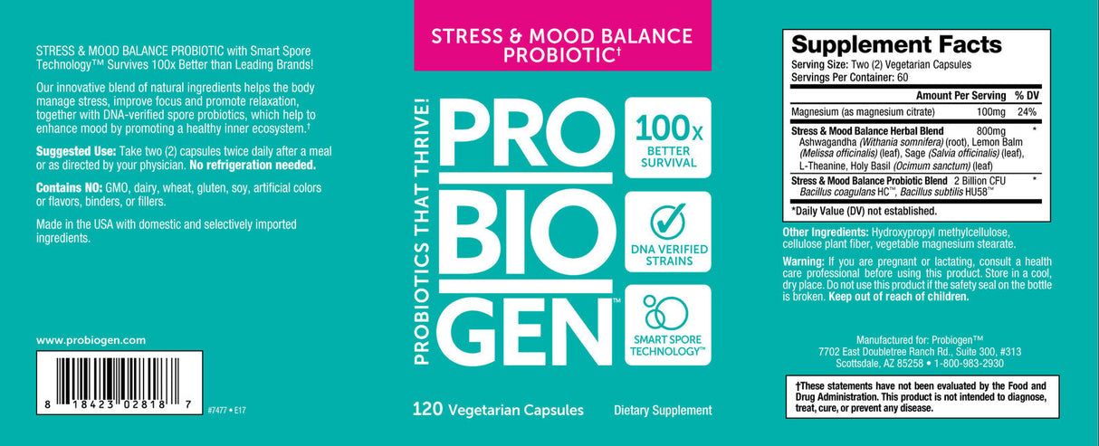 <tc>Probiogen</tc> Stress- und Stimmungsausgleichs-Probiotikum – 120 Kapseln