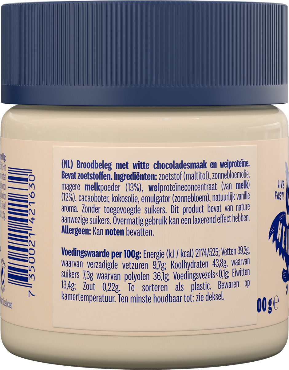 Proteinella Weiße Schokolade 400 g – flüssige weiße Schokolade ohne Zuckerzusatz und ohne Palmöl