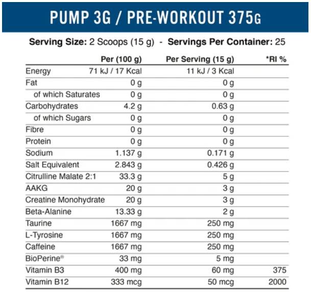 Pumpe 3G | Pre-Workout der nächsten Generation – 375 Gramm