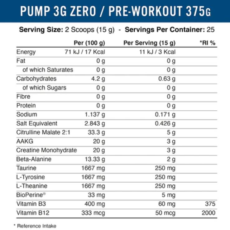 Pumpe 3G Stim-Free | Pre-Workout der nächsten Generation – 375 Gramm