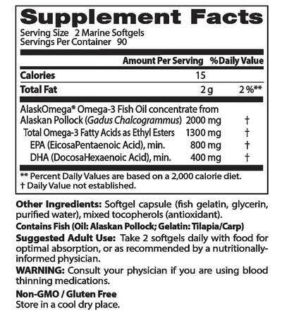 Reines Wildfischöl aus Alaska 1000 mg (180 Kapseln, 180 Dosen) <tc>Doctor's Best</tc>