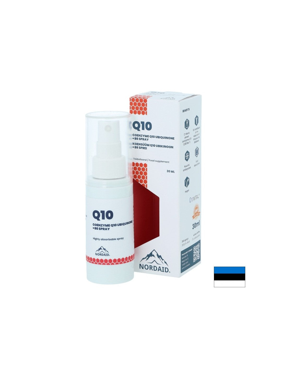 Coenzym Q10 und Vitamin B6 – Herz- und neurologische Gesundheit, Mundspray, 30 ml, 200 Sprays