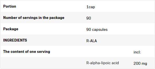 R-ALA | R-Alpha-Liponsäure 200 mg – 90 Kapseln