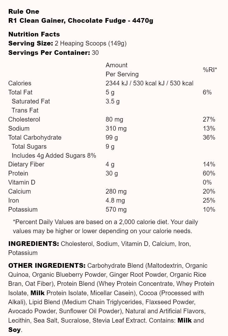 R1 Clean Gainer – 4470 Gramm