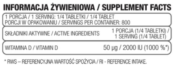 Vitamin D3 8000 IU 200 Tabletten