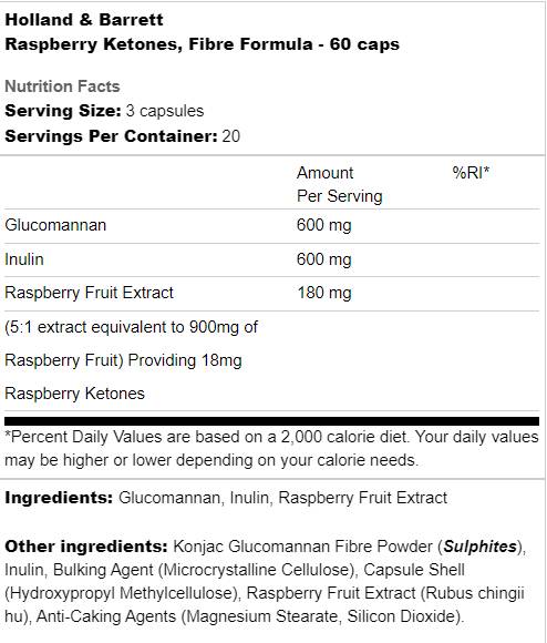 Himbeerketone | Ballaststoffformel – 60 Kapseln
