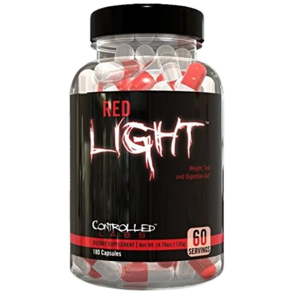 Rotes Licht | Thermogene Gewichts-, Test- und Verdauungshilfe – 180 Kapseln