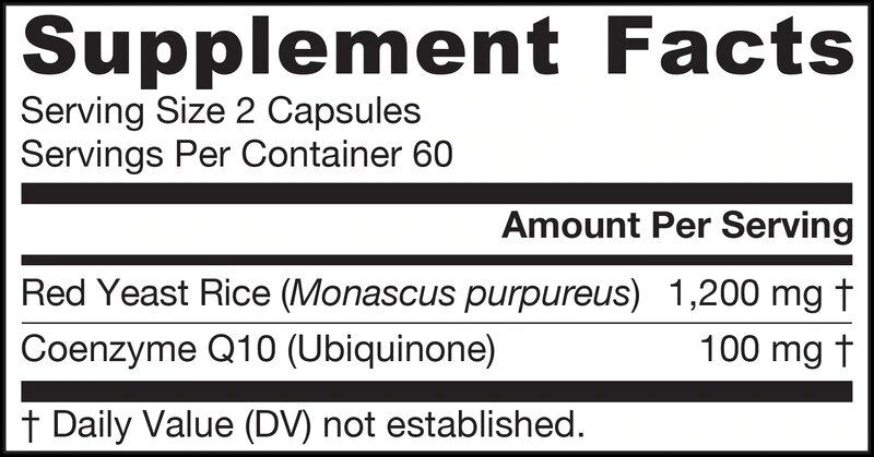 Roter Hefereis 1200 mg + CoQ10 100 mg – Roter Hefereis + Coenzym Q10 120 Kapseln