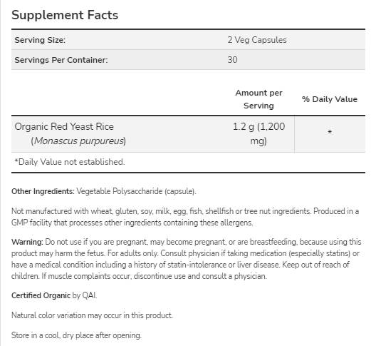 Roter Hefereis 600 mg – 120 Kapseln