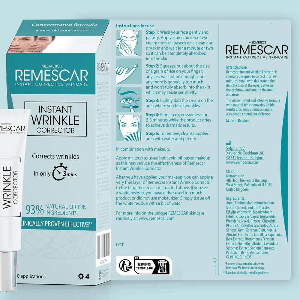 Remescar Instant Wrinkle Corrector - Wrinkle Corrector mit sofortigem Effekt (180 Anwendungen)