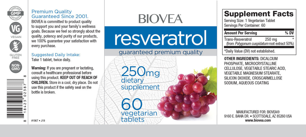 Resveratrol 250 mg/60 Tabs