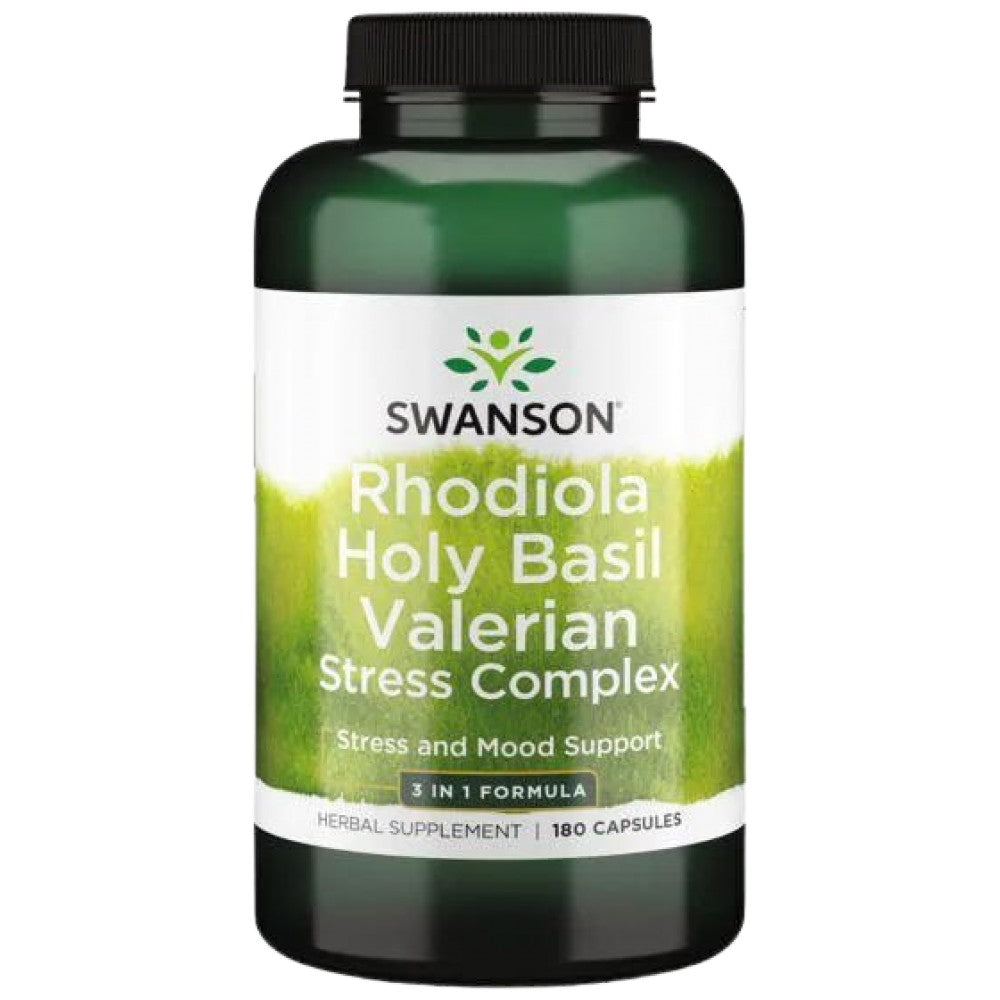 Rhodiola Holy Basil Baldrian Stress Complex – 180 Kapseln