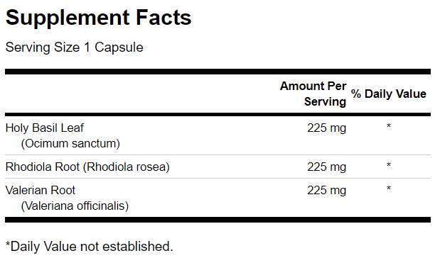 Rhodiola Heiliger Basilikum Valerian Stresskomplex - 180 Kapseln