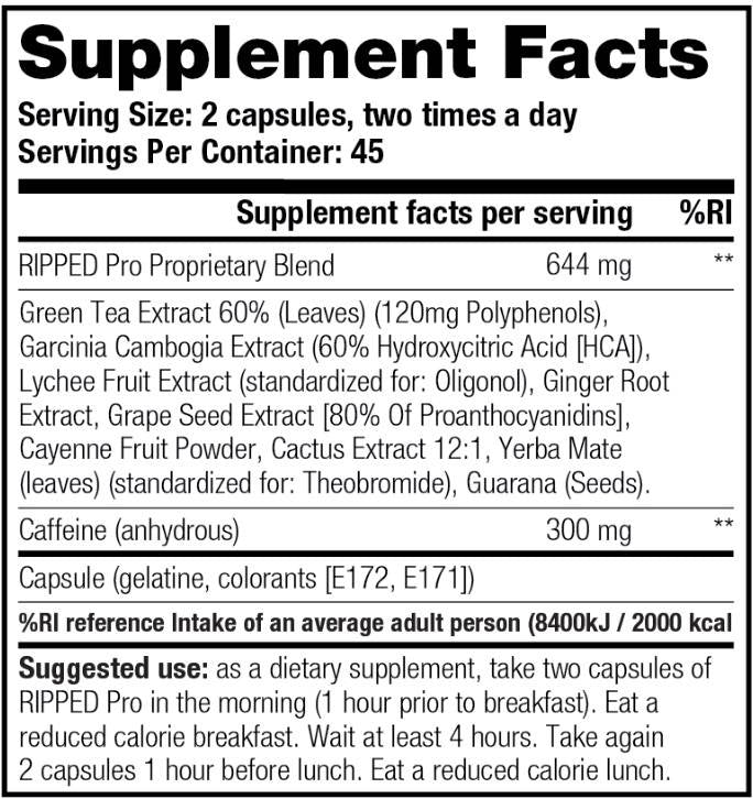 Ripped Pro – 90 Kapseln